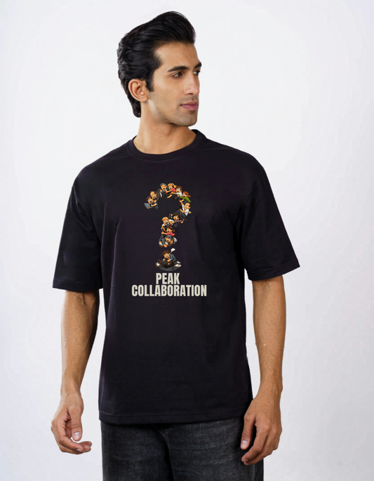 PEAK COLLAB Corporate Satire Oversized Graphic T-Shirt - Dark edition
