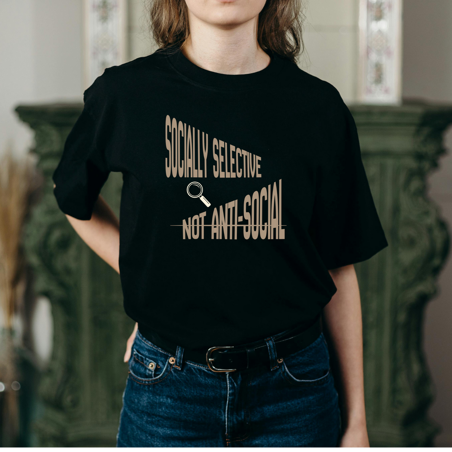 The Selective Light Text Graphic Tee - Unisex Oversized Classic T-Shirt