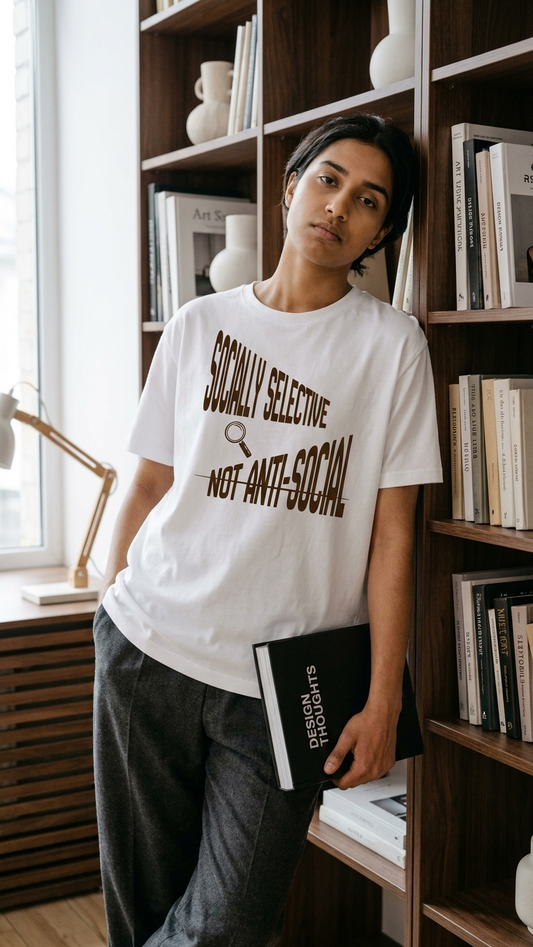 The Selective Dark Text Graphic Tee - Unisex Oversized Classic T-Shirt